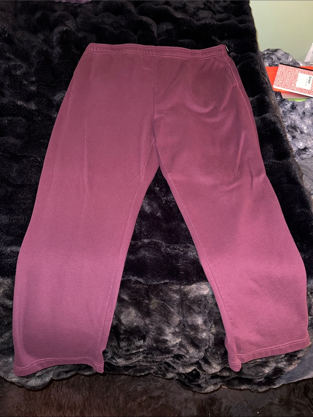 Amazon Essentials Cozy Fleece Bottoms in Burgundy - Unbranded